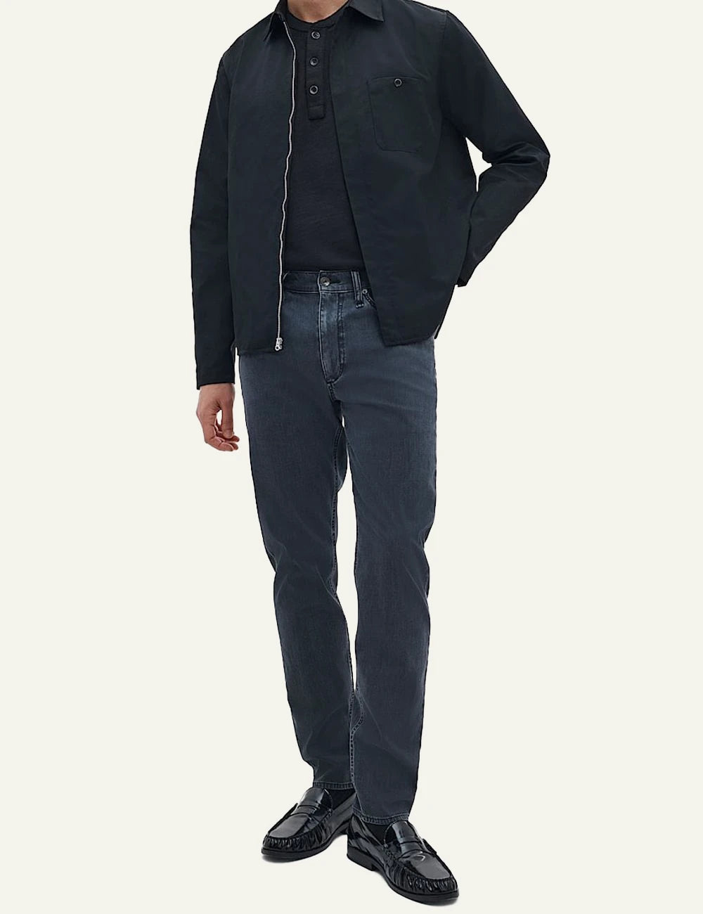 rag and bone airflex dark indigo slim fit jeans men front