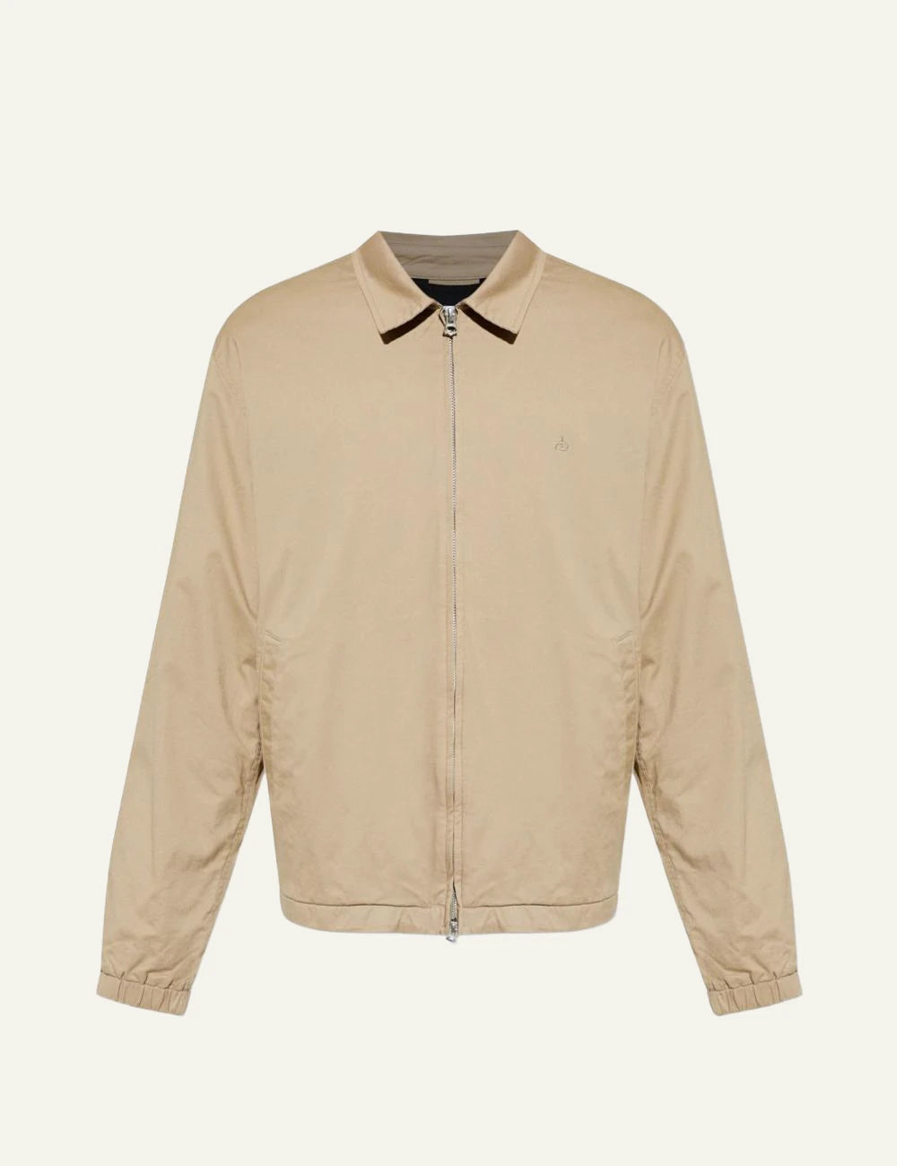 Rag &amp; Bone beige zip jacket with collar front view