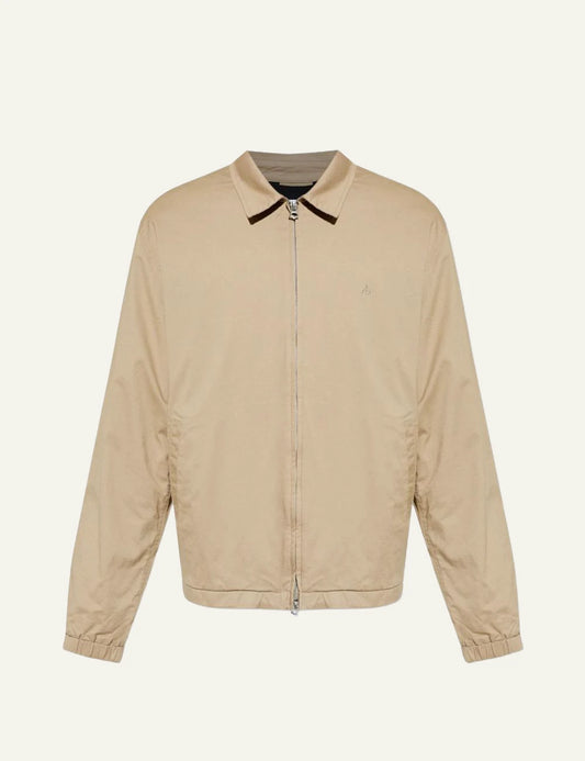 Rag &amp; Bone beige zip jacket with collar front view