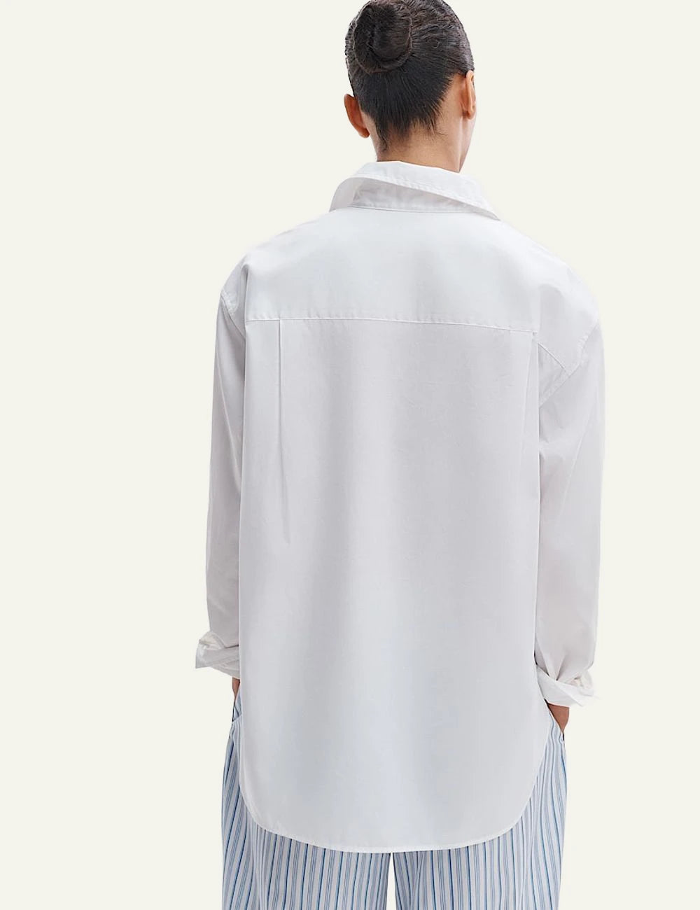 rag & bone cotton poplin white shirt relaxed fit women back view