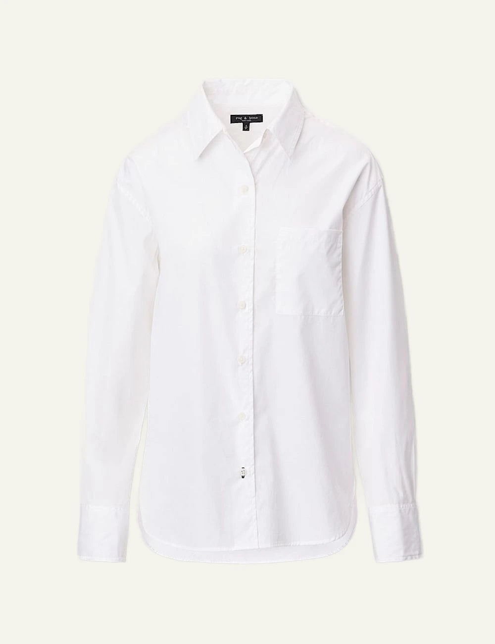 rag & bone cotton poplin white shirt relaxed fit women front view