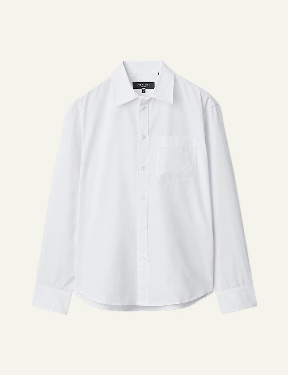 Rag &amp; Bone white cotton shirt with chest pocket front view