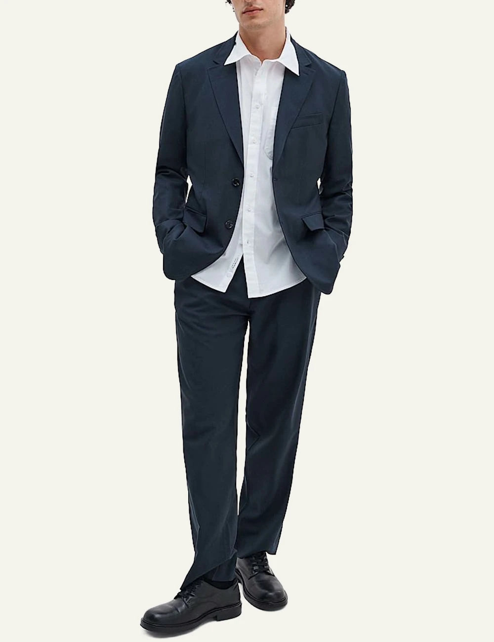 Rag &amp; Bone white cotton shirt with chest pocket front full body view