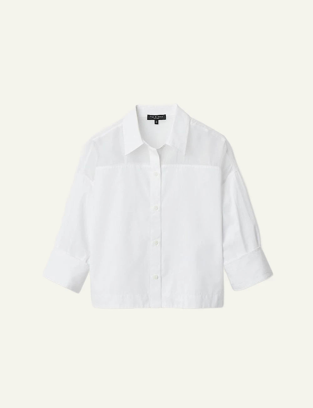 Rag &amp; Bone white cotton shirt with organza details front view