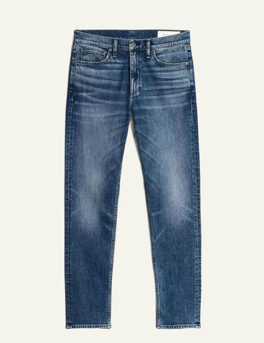 Rag &amp; Bone blue denim jeans narrow leg front view