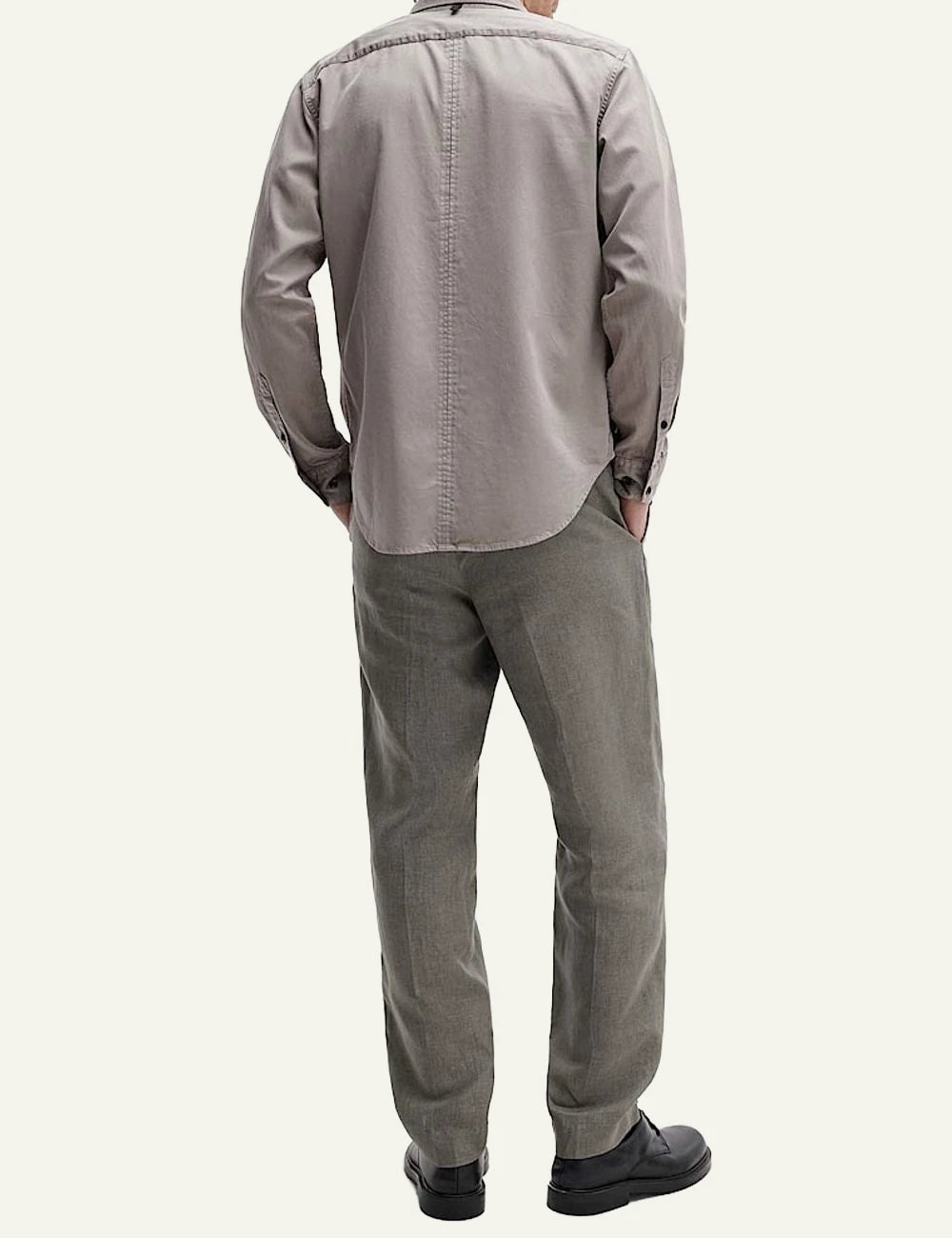 Rag &amp; Bone linen tailored pants light khaki back view