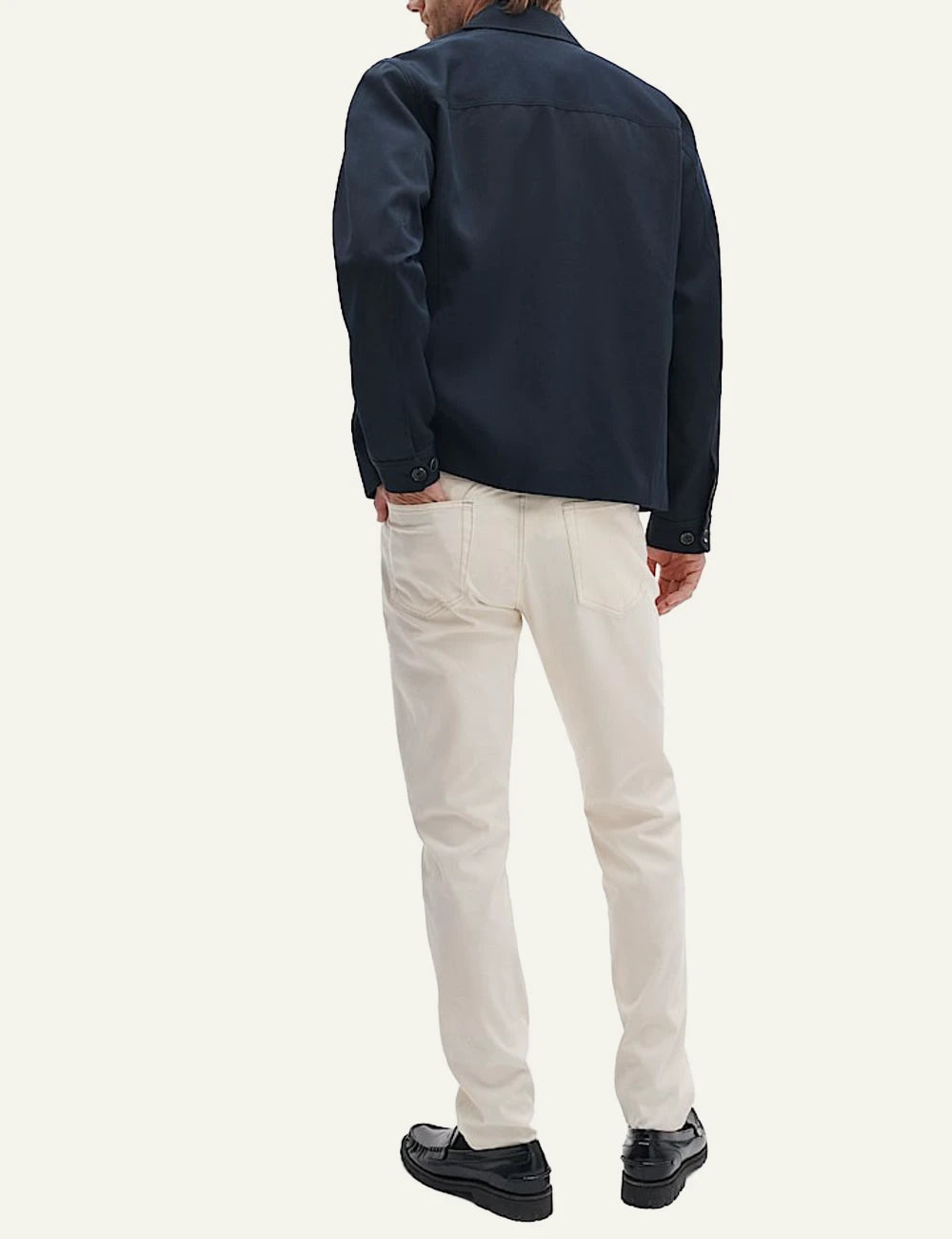 rag & bone cream slim jeans back view