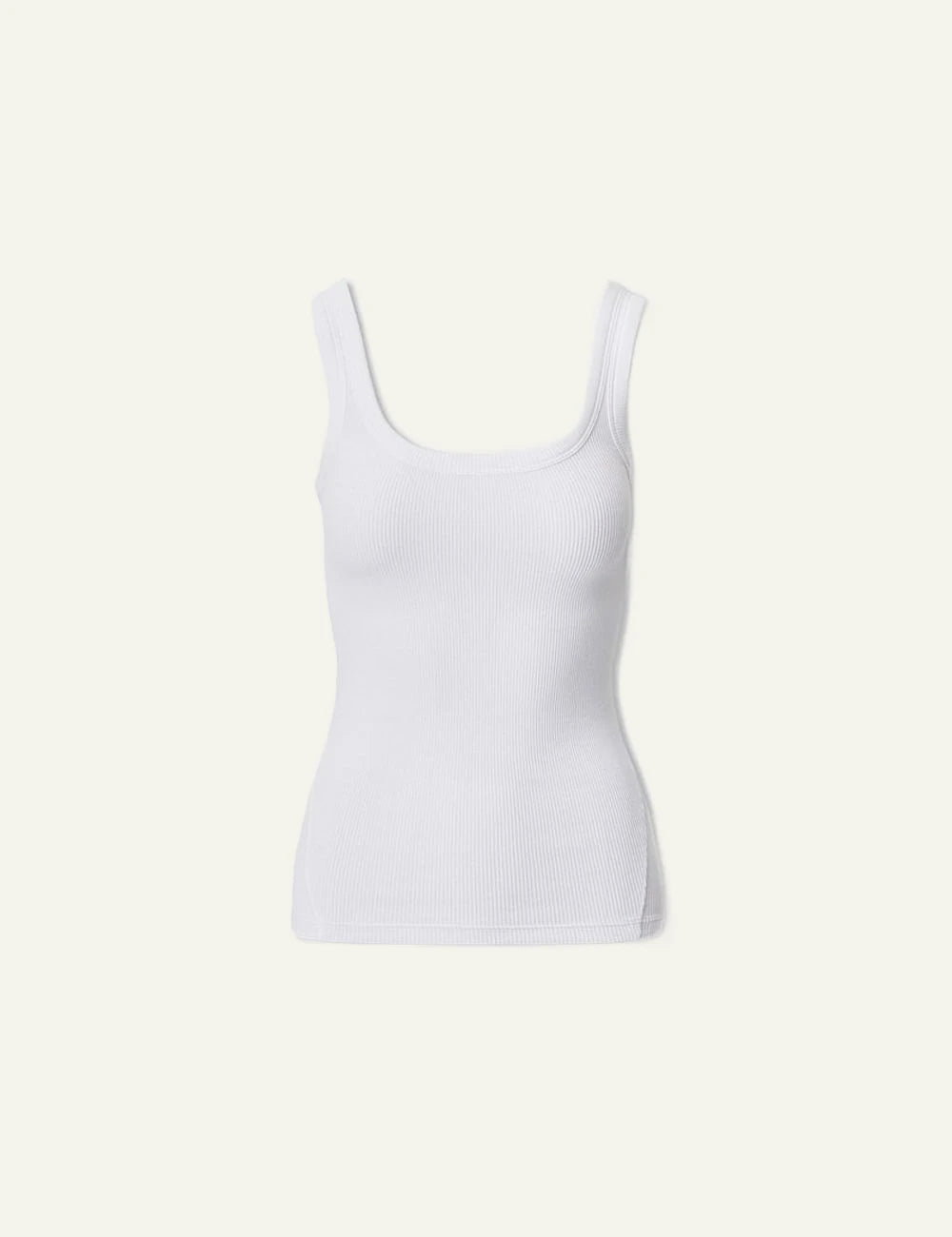 rag & bone rib cotton tank top white slim fit front view