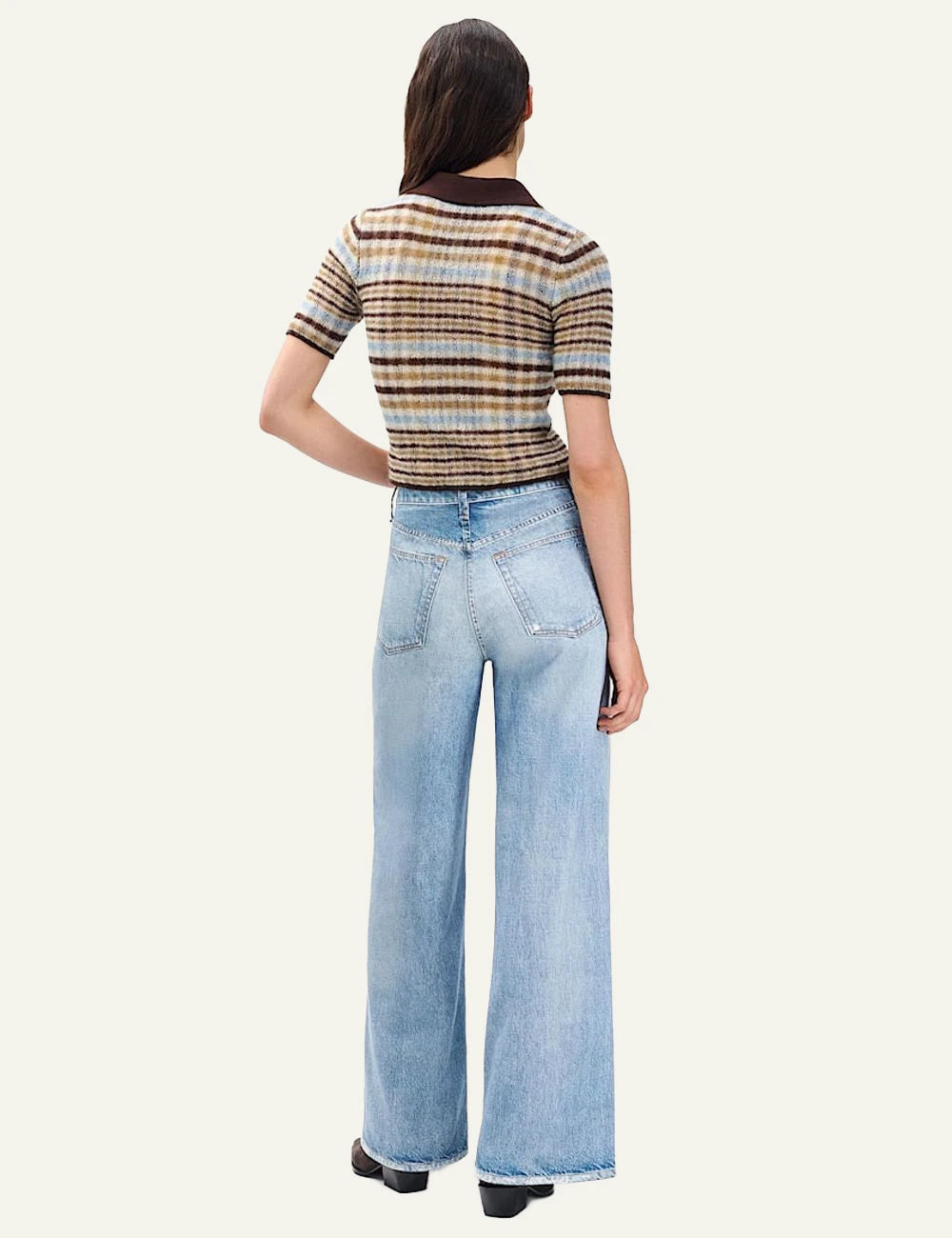 rag & bone sofie miramar wide leg denim print pants blue women back