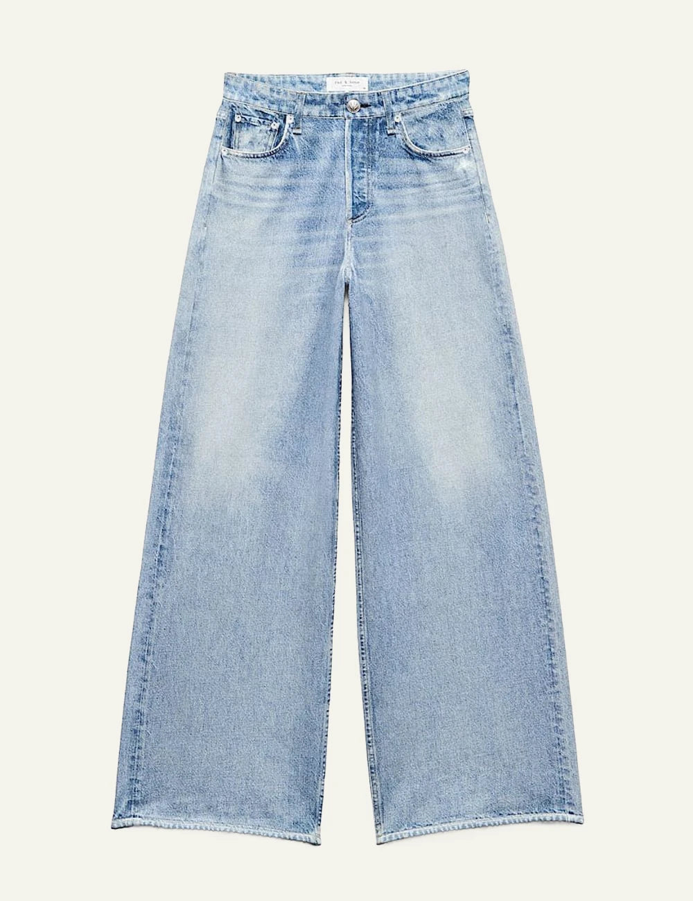 rag & bone sofie miramar wide leg denim print pants blue women front view