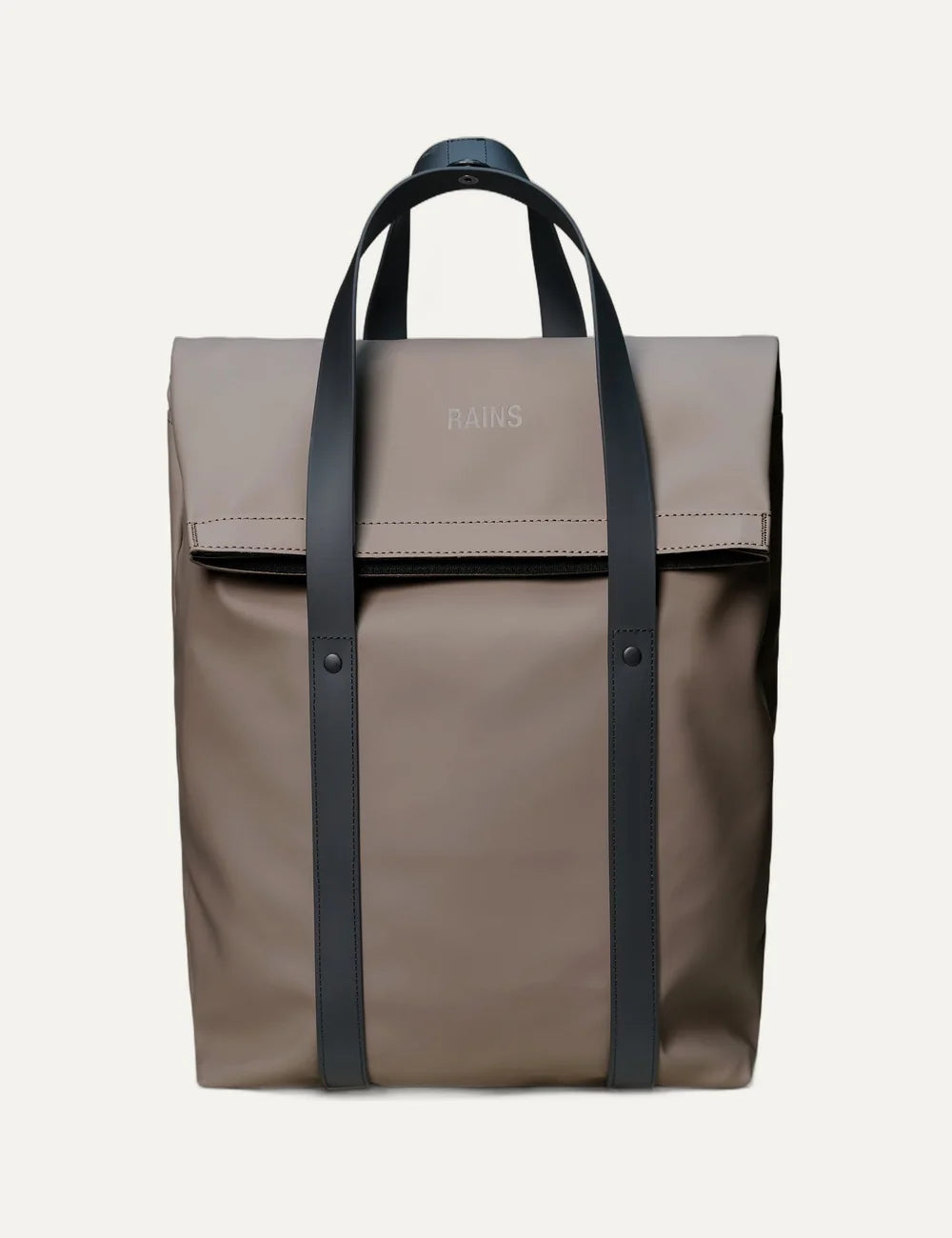 Rains Unisex Grey Beige Waterproof Convertible Tote Backpack