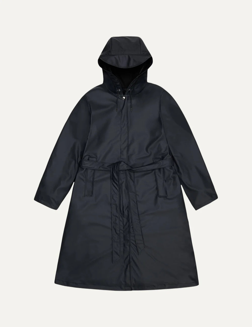 Rains Women’s Black Waterproof A-Line Long Raincoat