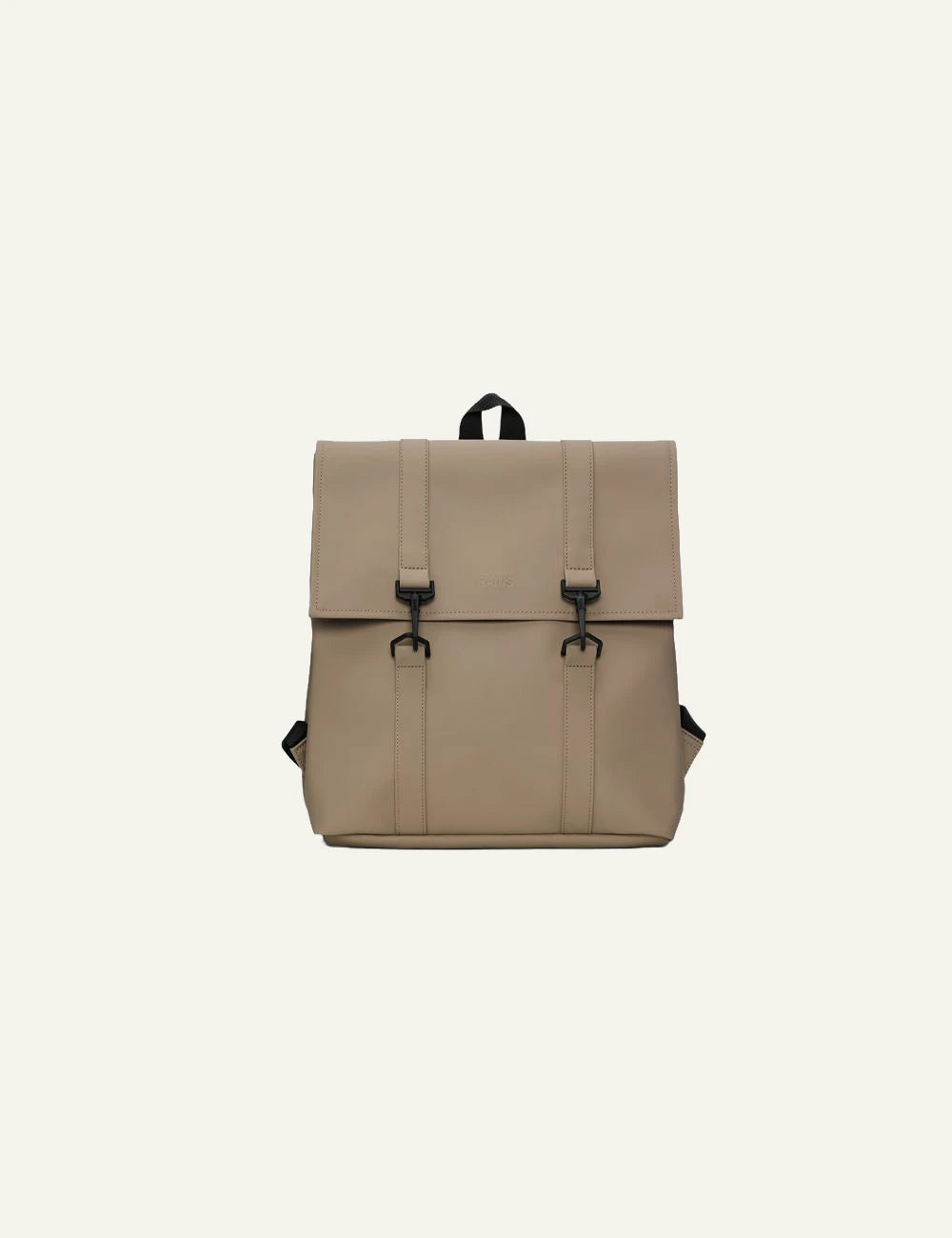 Rains Backpack Taupe front flat view