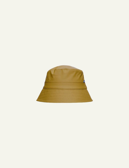 Rains bucket hat mustard 3/4 front flat