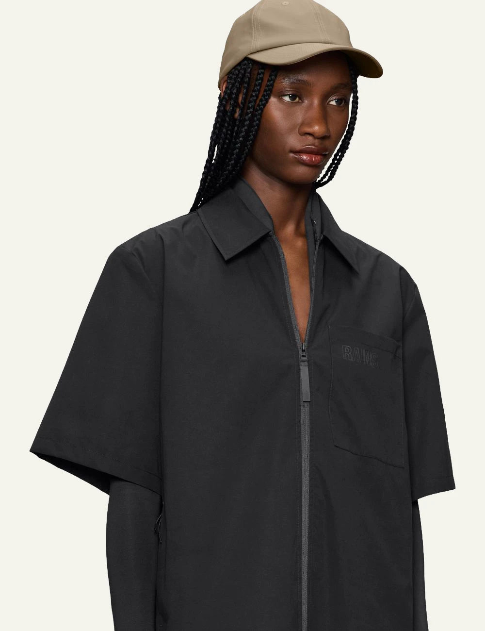 Rains Cap Beige front model view