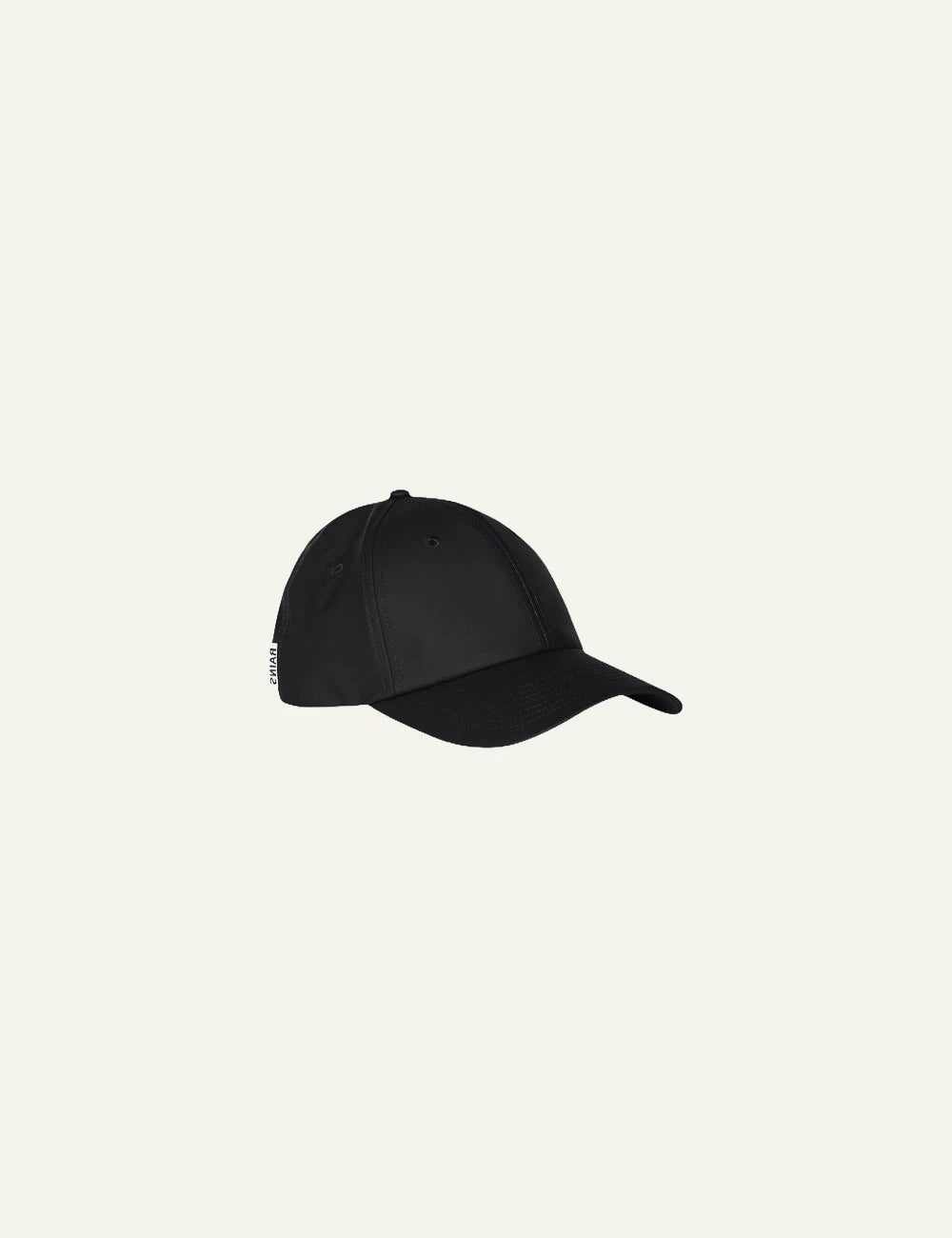 Rains Cap Black side flat view