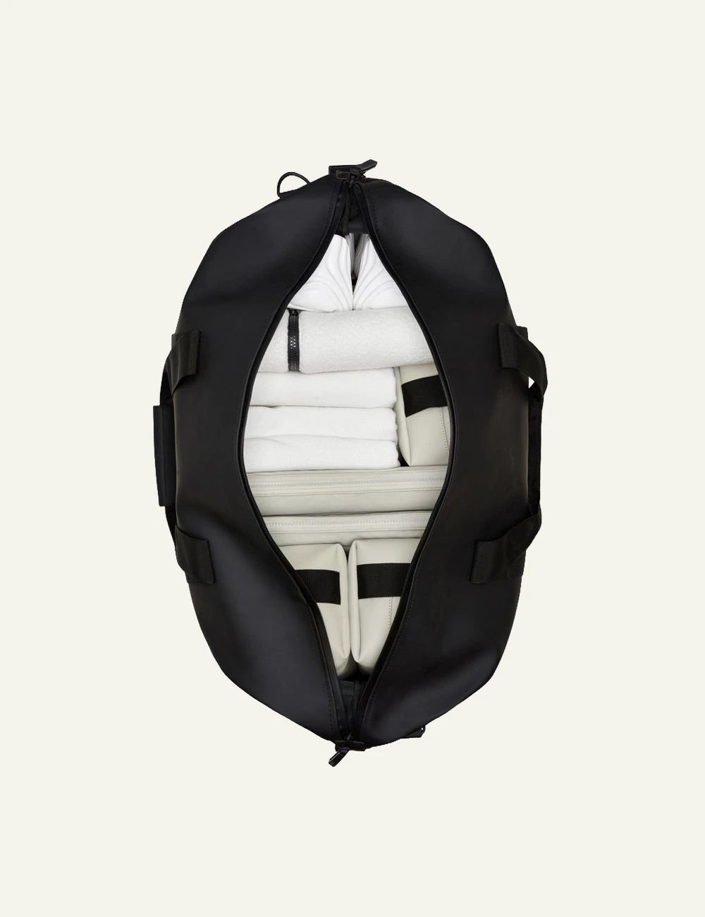 Rains Duffel Bag Mustard top view