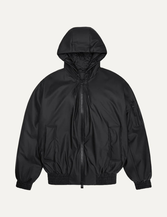 Rains Women’s Black Waterproof Insulated Bomber Jacket