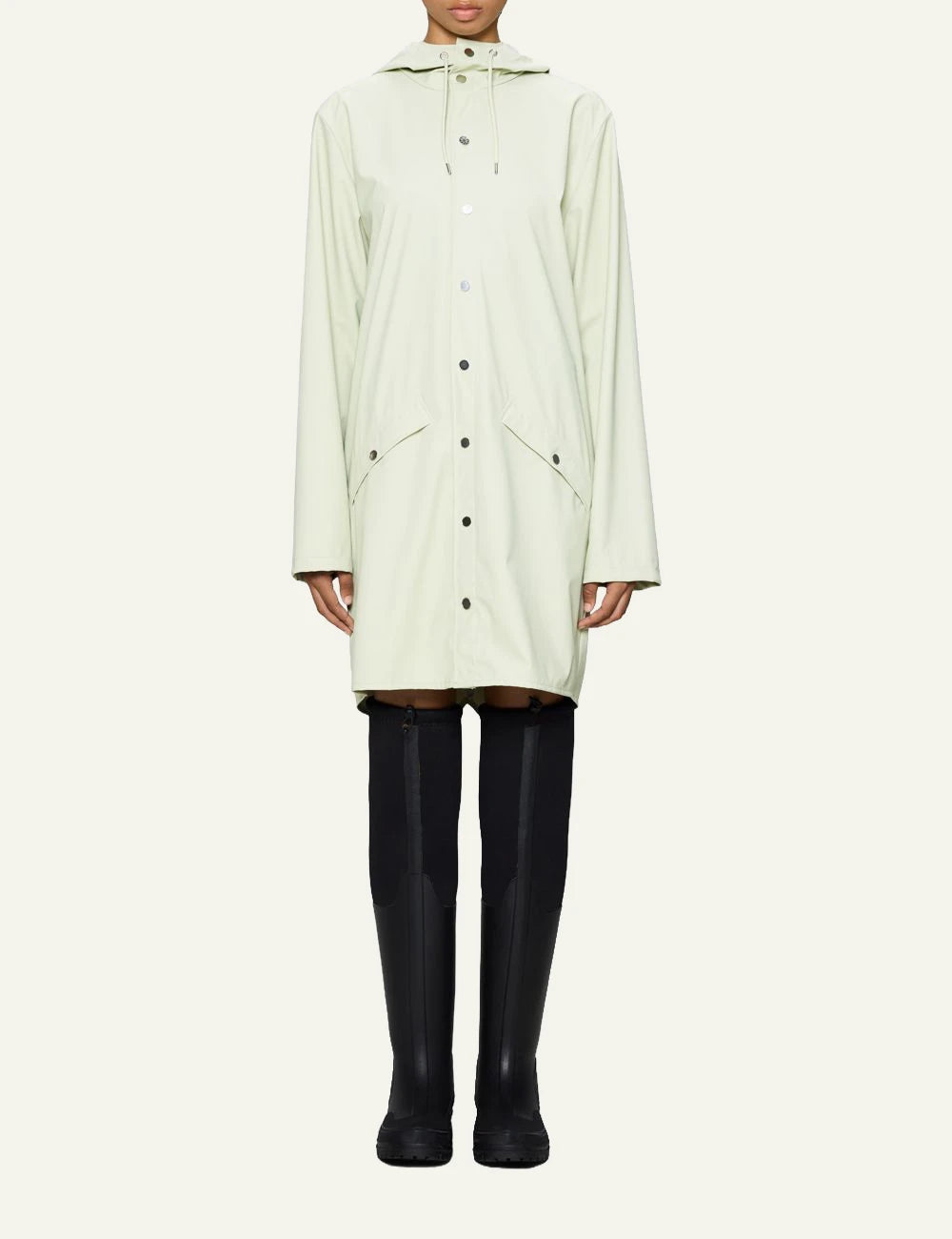 Rains Long Jacket mint full front body