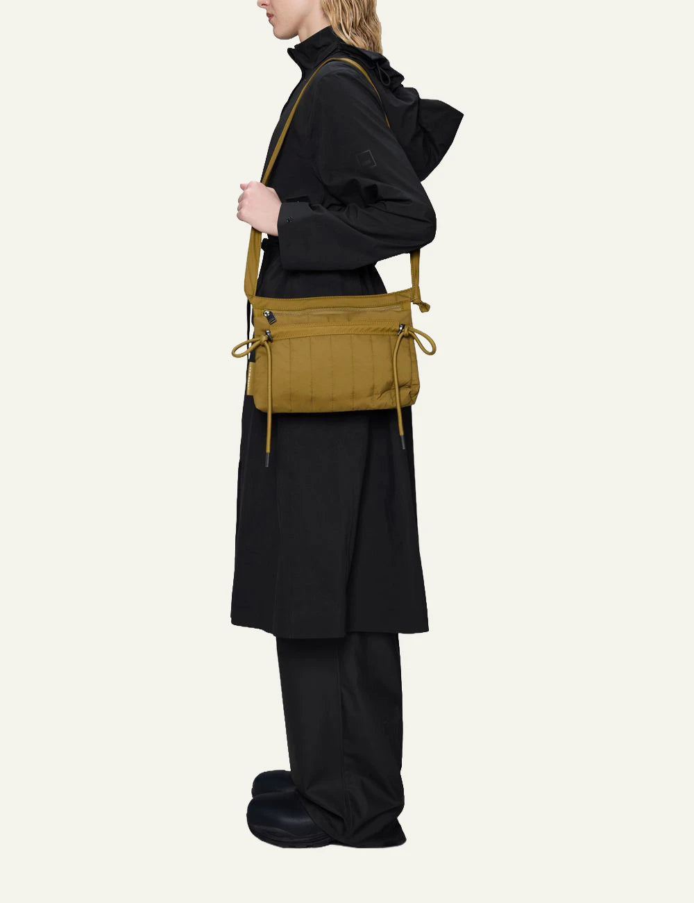 Rains Shoulder Bag Mustard model side view