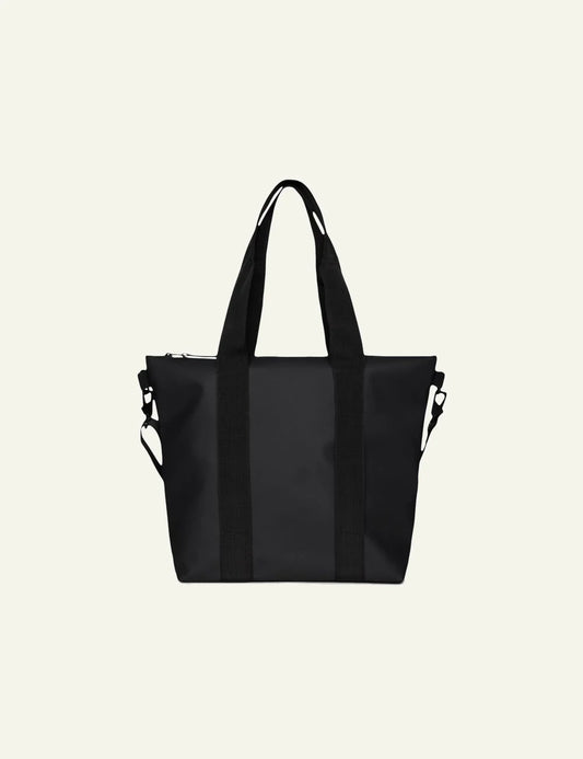 Rains Tote Bag Black front flat view