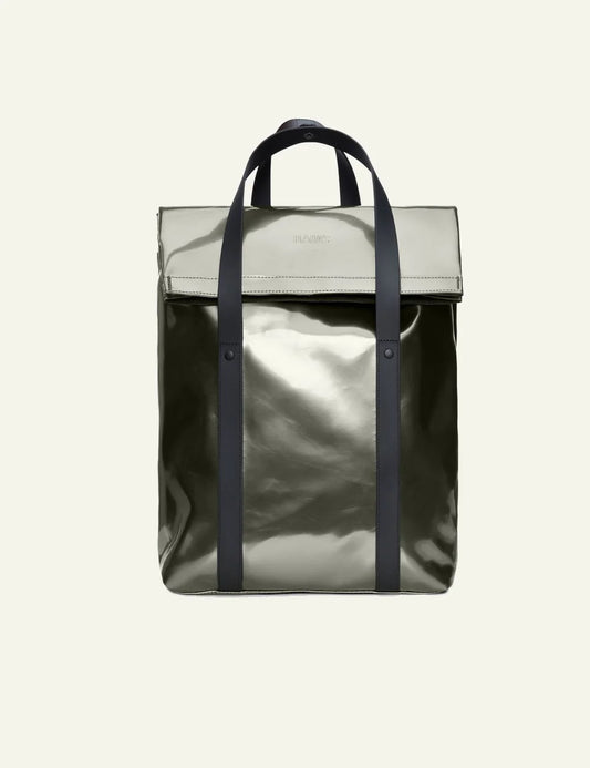 Rains Tote Bag Glossy Olive front flat view