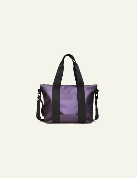 Rains Tote Bag Purple metallic front view