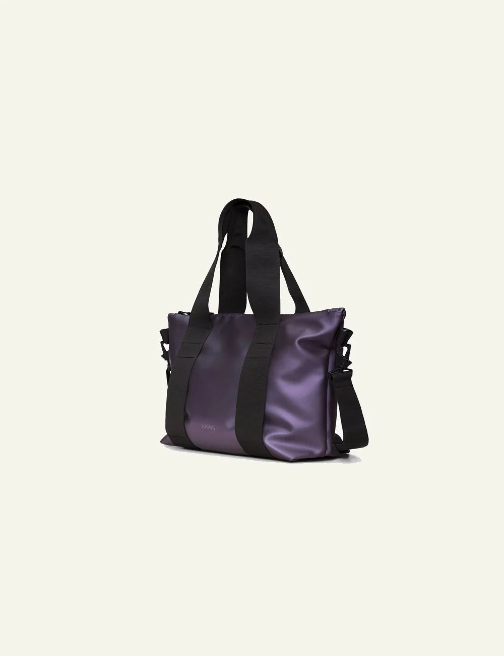 Rains Tote Bag Purple metallic side view