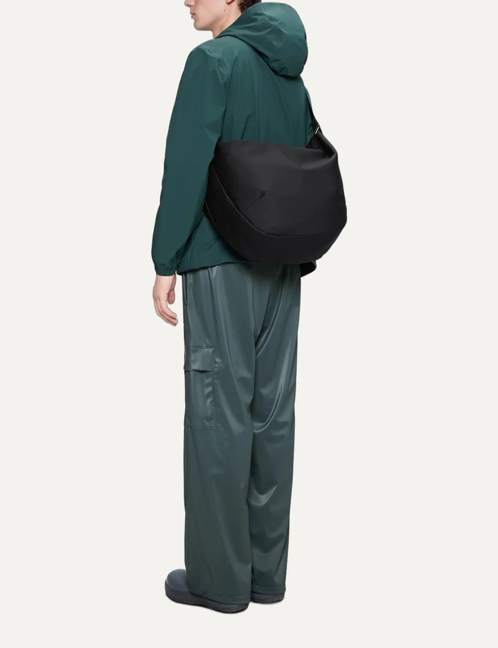 Rains Unisex Black Large Waterproof Shoulder Bag model