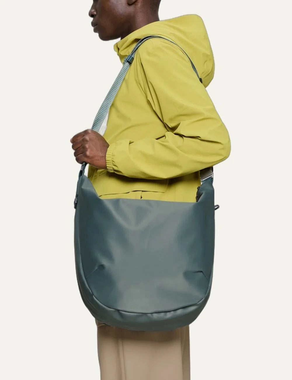 Rains Unisex Dark Teal Large Waterproof Shoulder Bag model