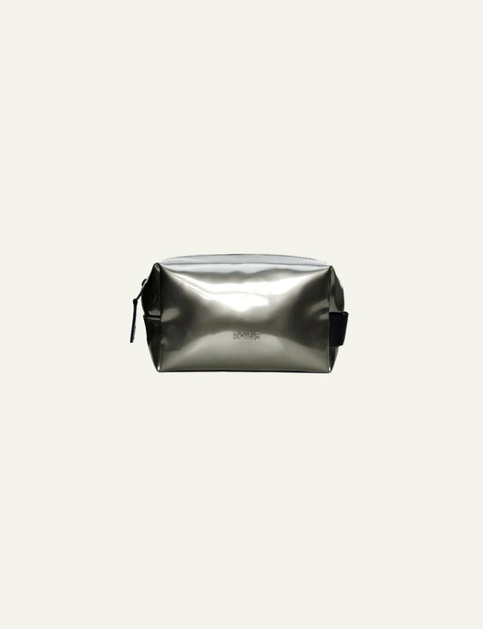 Rains Wash Bag Glossy Olive flat front view