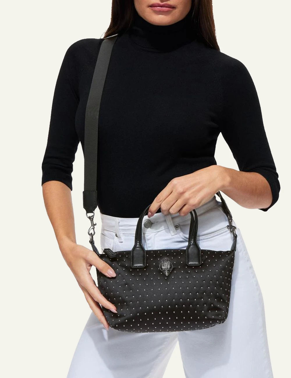 Kurt Geiger London small shopper bag worn cross body lifestyle city look