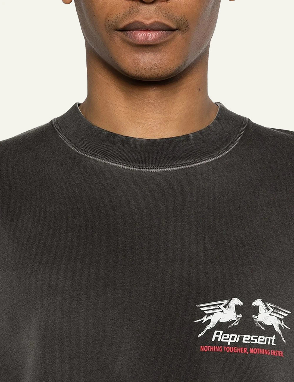 Represent 24 Hour Service t-shirt black front detail view