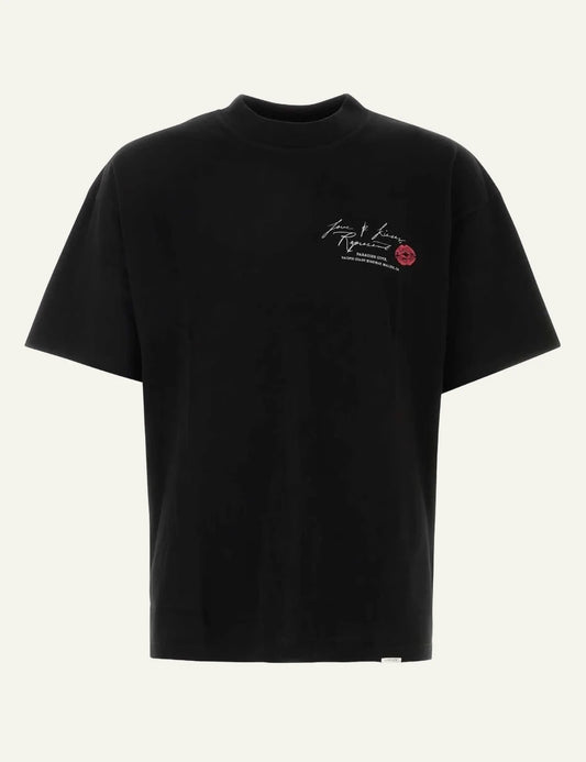 Represent black graphic t-shirt chest logo front view