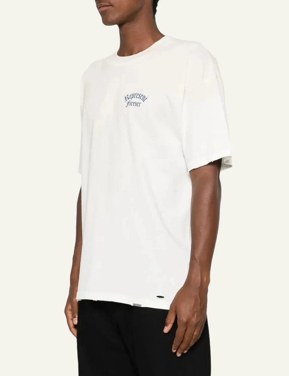 Represent Duality Tee white t-shirt logo chest side view