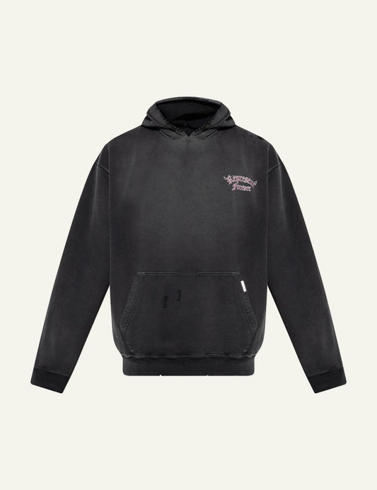 Represent Forever black oversized hoodie chest logo product view