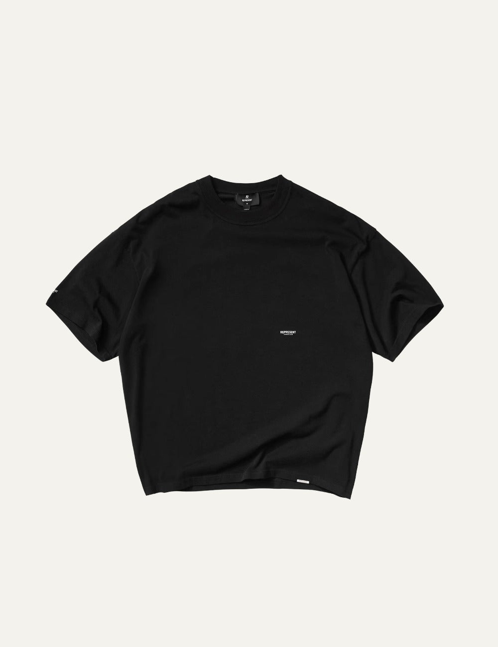 Represent Micro Owners Club black boxy cropped cotton T-shirt