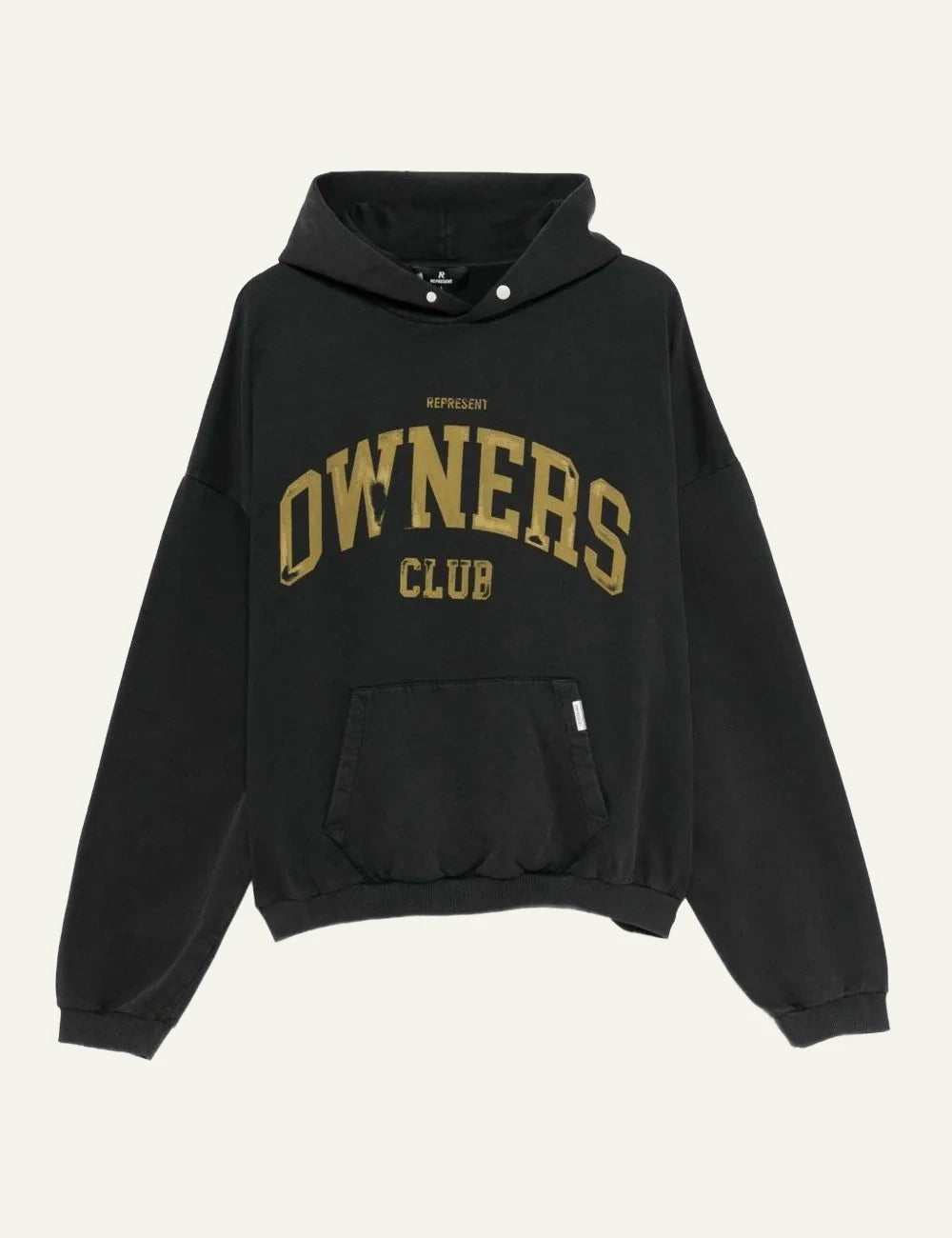 Represent Owners Club black hoodie gold logo product view