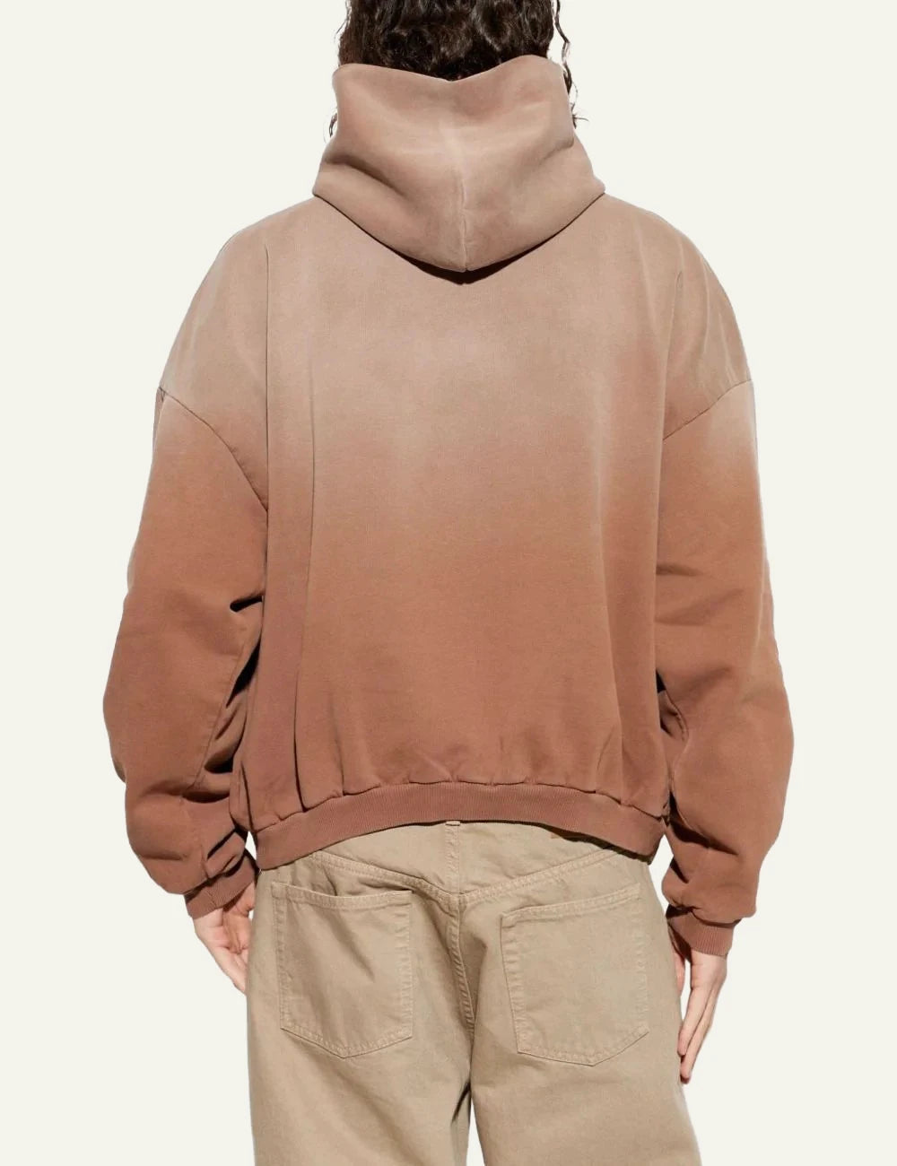 Represent Owners Club sienna brown hoodie faded logo back view