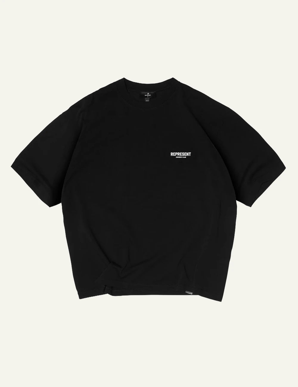 Represent Owners Club black oversized t-shirt logo chest product view