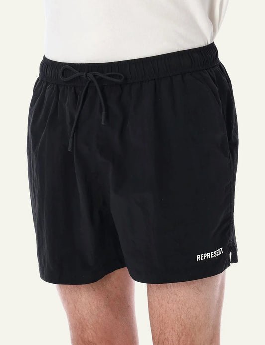 Represent swim shorts black front view