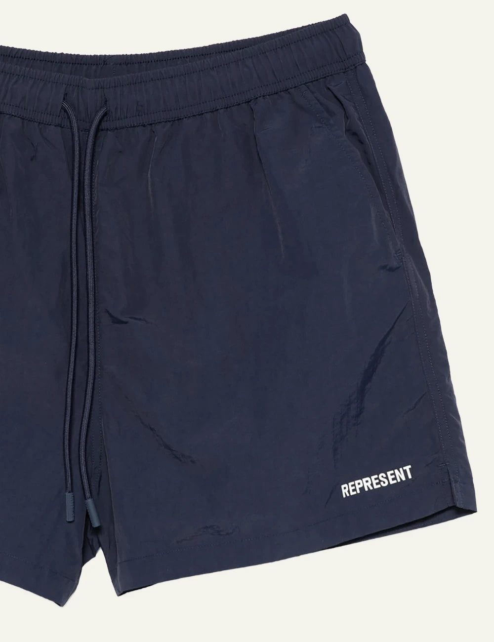 Represent swim shorts navy front detail view