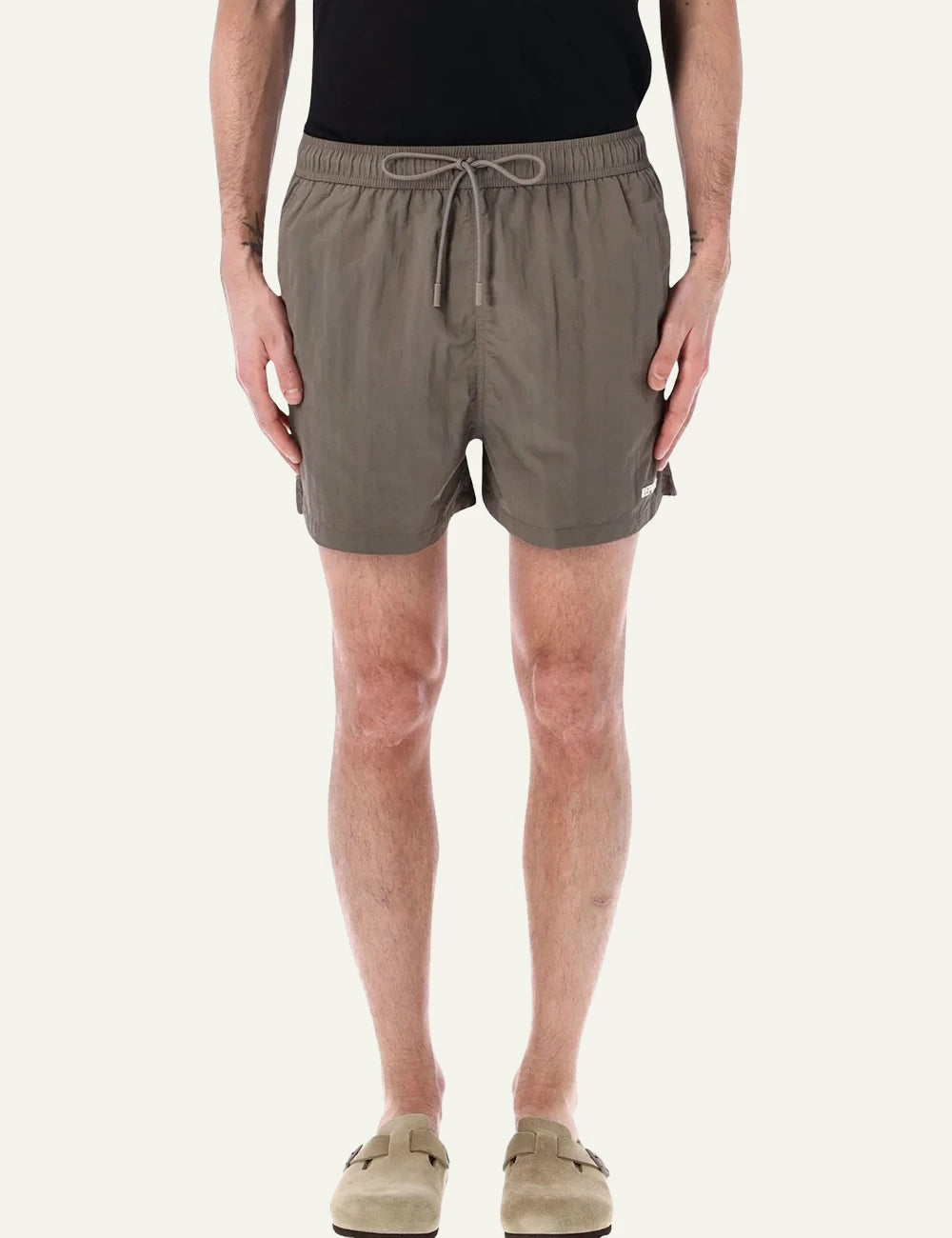 Represent swim shorts taupe brown front model view