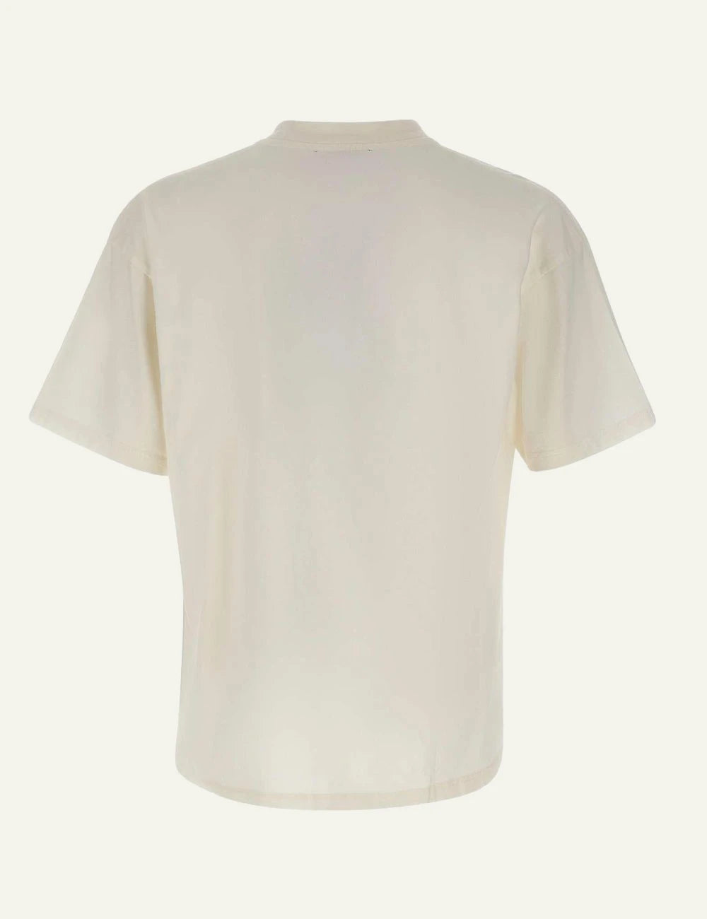 Represent t-shirt flat white oversized logo chest front back view