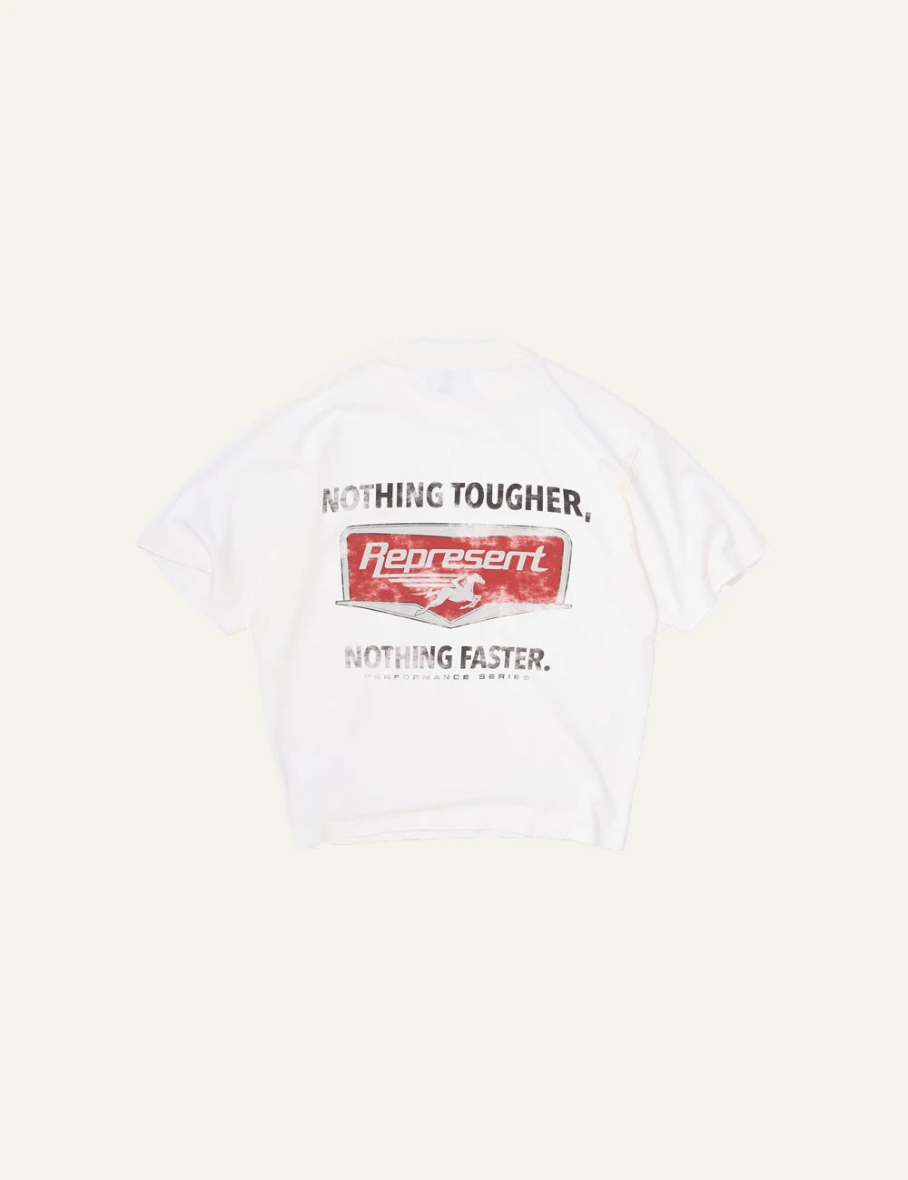 Represent t shirt white back graphic print worn
