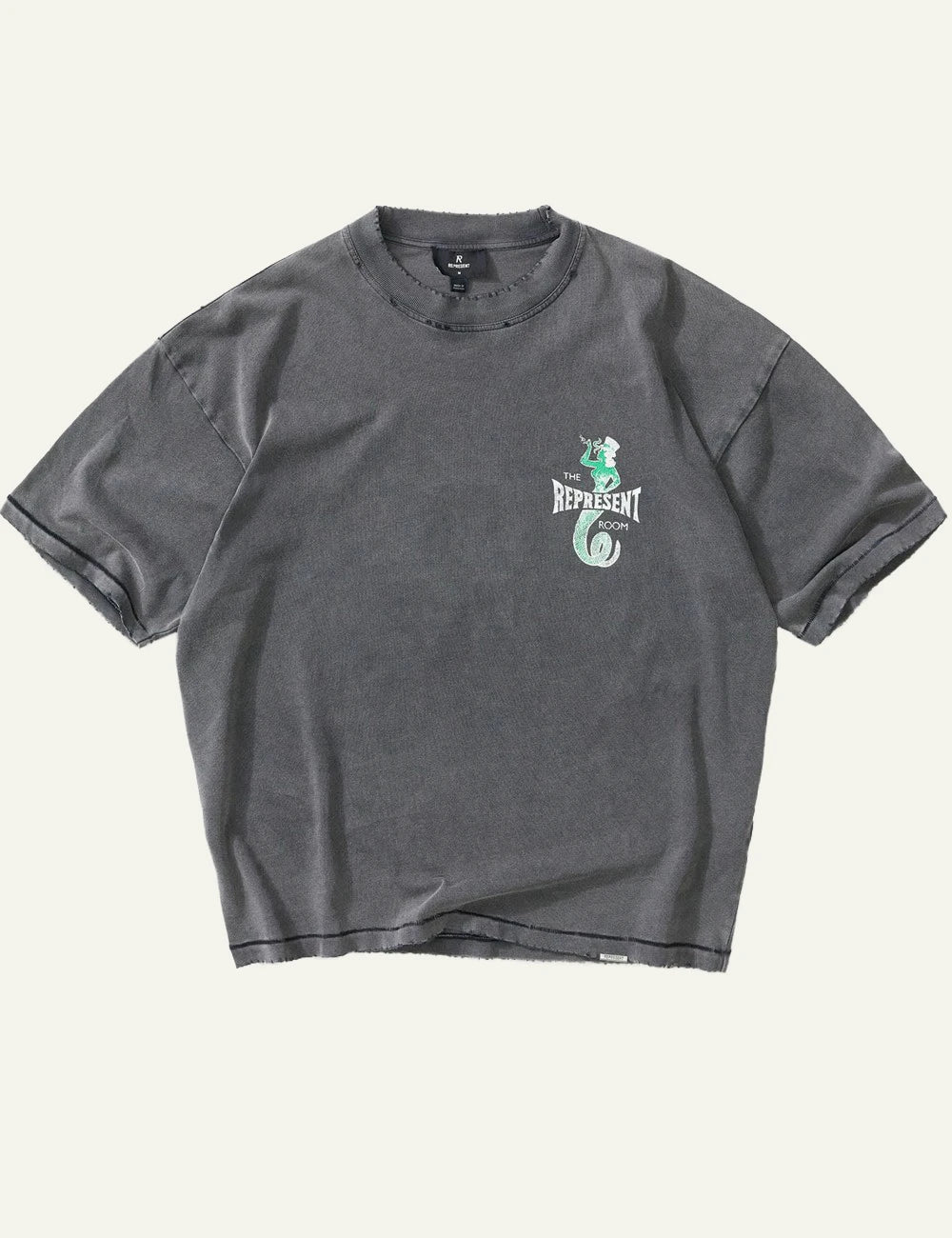 Represent Viper Room t-shirt vintage grey oversized front flat view