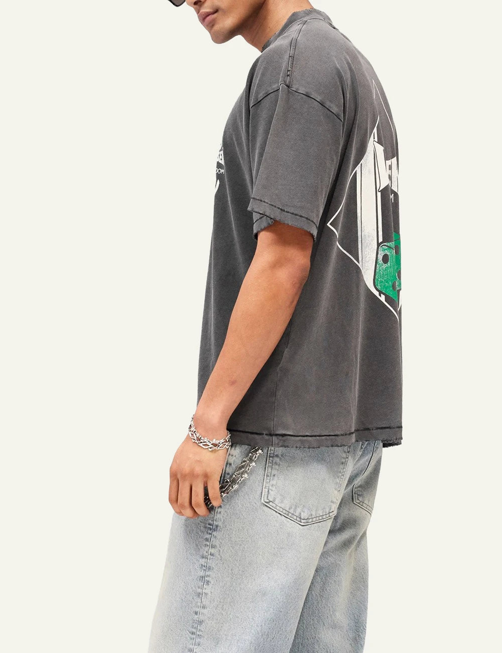 Represent Viper Room t-shirt vintage grey oversized side view