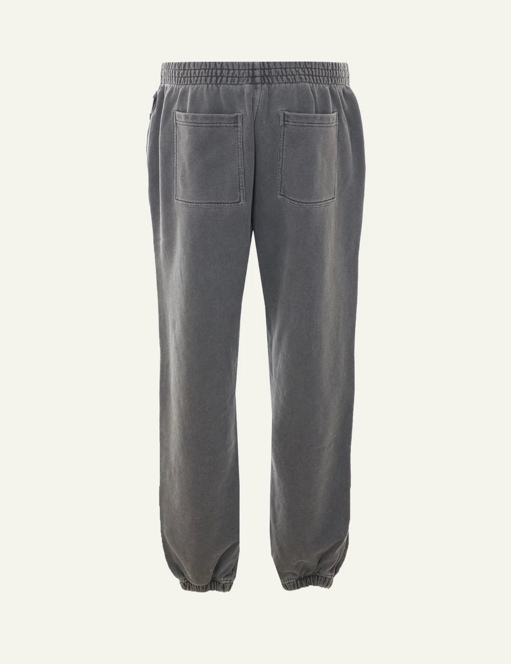 Represent washed dark grey sweatpants logo detail back view