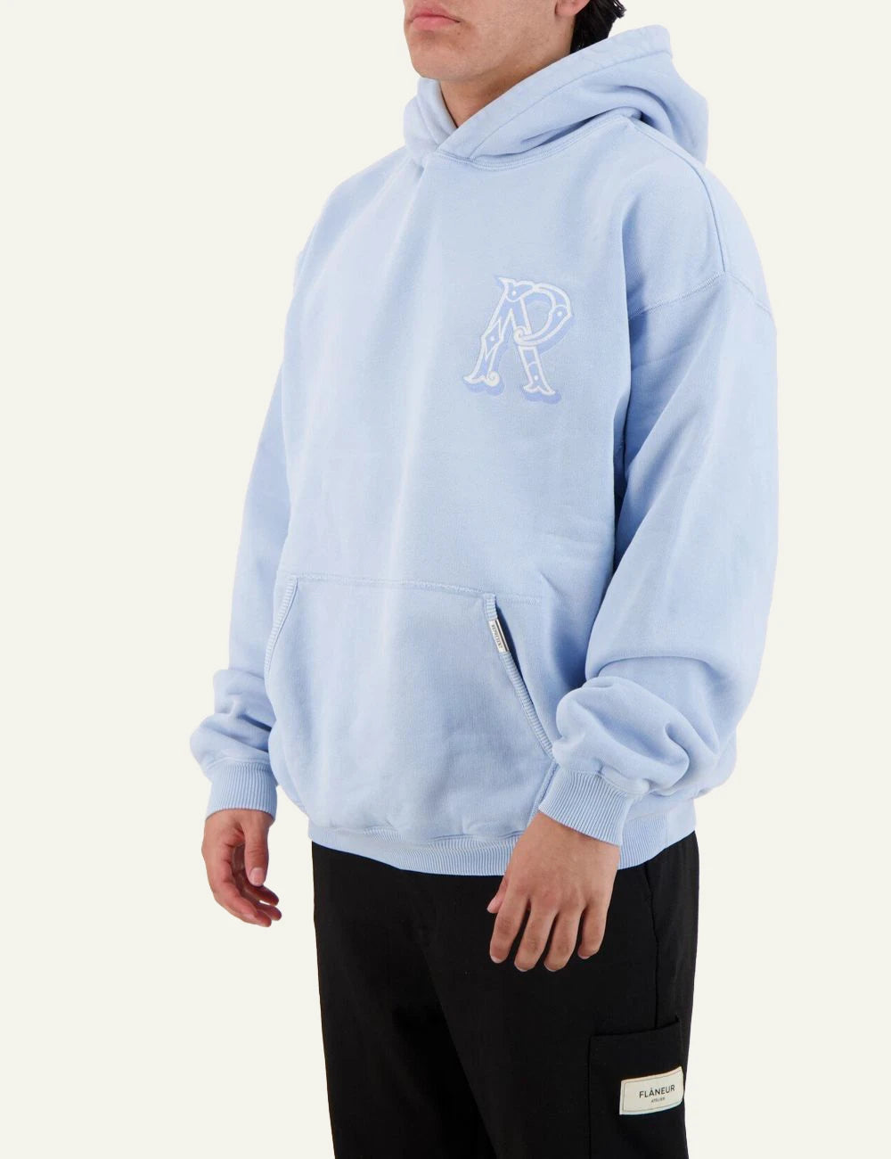 Represent Western Initial hoodie light blue side view