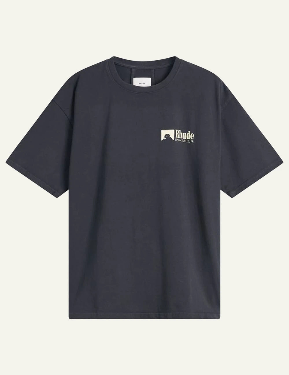 Rhude logo t-shirt navy front look flat